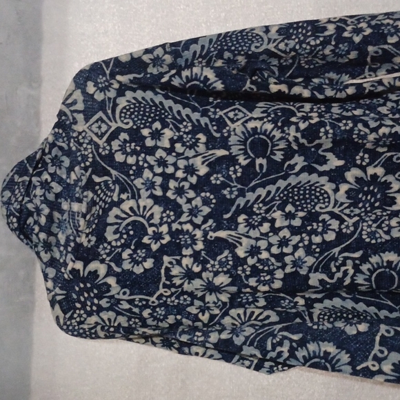 Chaps Women's Medium Blue Floral Pullover Sweatshirt And Turtleneck Style. - Picture 4 of 11